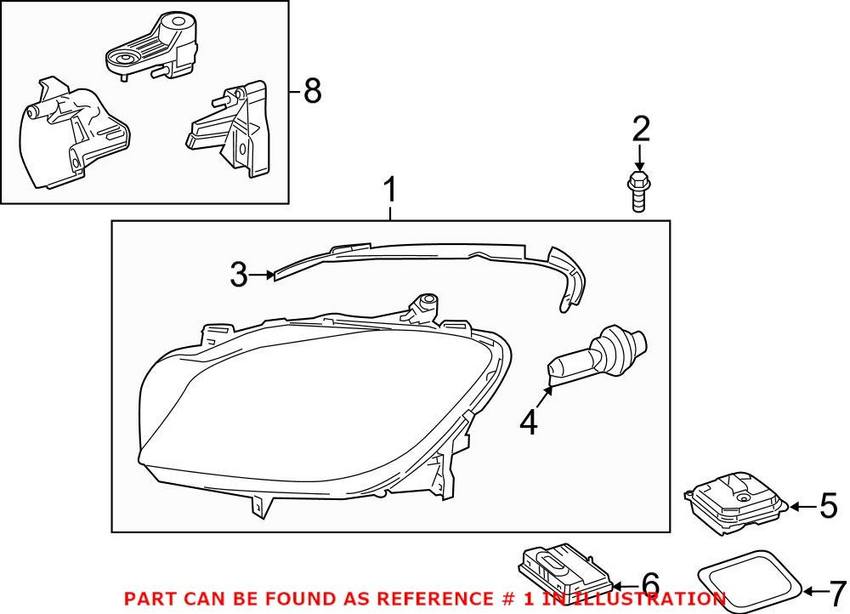 Mercedes Headlight Assembly - Driver Side (Xenon) (Adaptive) 1668205961